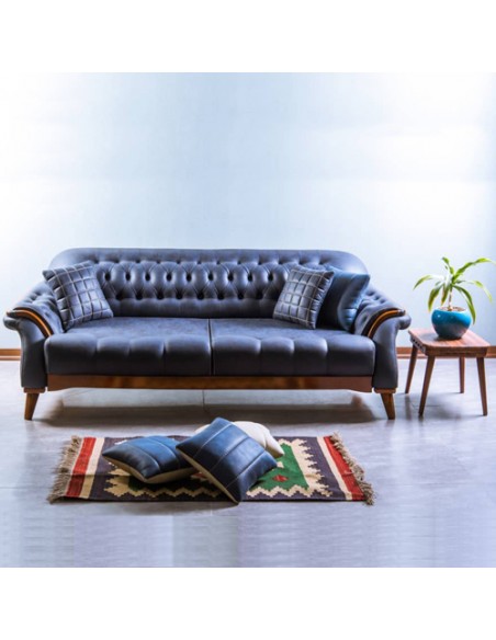 leatherette sofa with cushion