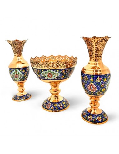 Hand-Painted Minakari Copper Nut Bowl Set AC-932 da