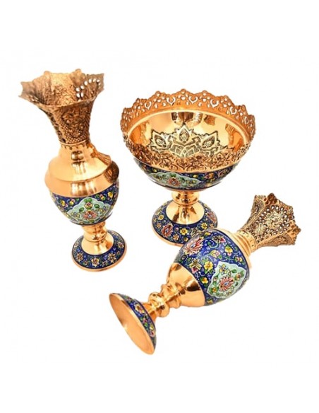 Hand-Painted Minakari Copper Nut Bowl Set AC-932 da2