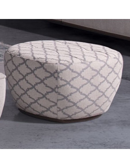 modern grey round pouf