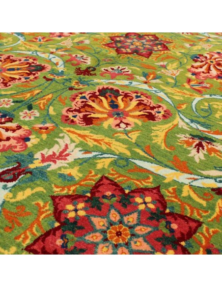 Persian Green Wool Carpet Rc-257 zoom in