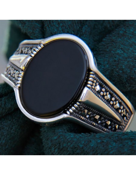 Handmade Silver & Black Onyx Men's Ring AC-939 id3