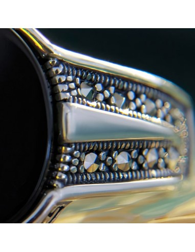 Handmade Silver & Black Onyx Men's Ring AC-939 zi