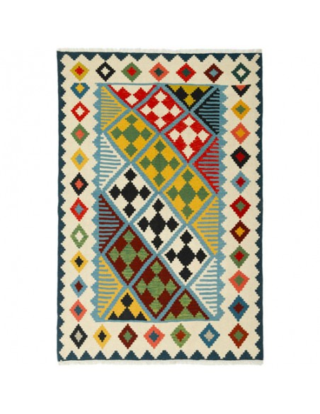 Persian Handmade Kilim Rug With Qashqai Design Rc-259 | Kilim