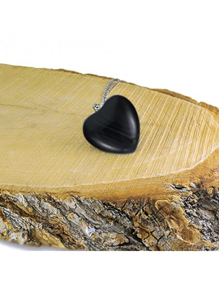 Heart Shaped Black Onyx Necklace AC-947 od