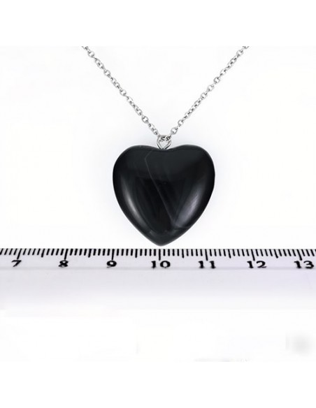 Heart Shaped Black Onyx Necklace AC-947 os