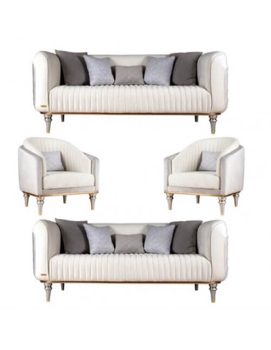 modern ivory and grey sofa set
