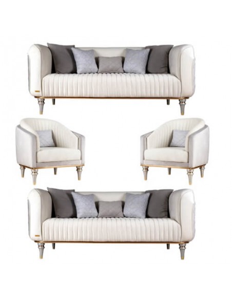 modern ivory and grey sofa set
