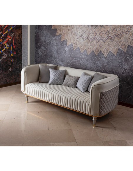modern ivory and light grey sofa