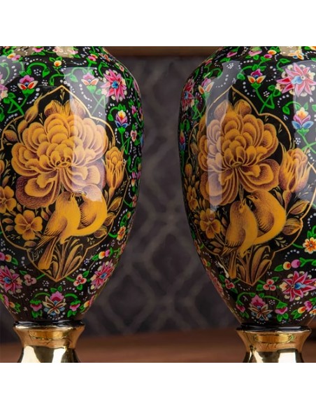 Hand Painted Brass Minakari Vase 2 Pcs AC-951 zi2