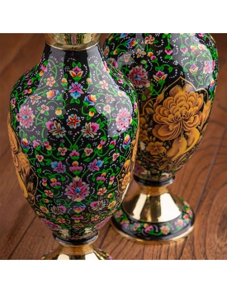 Hand Painted Brass Minakari Vase 2 Pcs AC-951 da