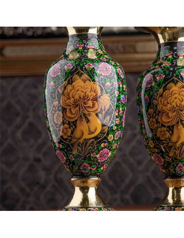 Hand Painted Brass Minakari Vase 2 Pcs AC-951 ma1