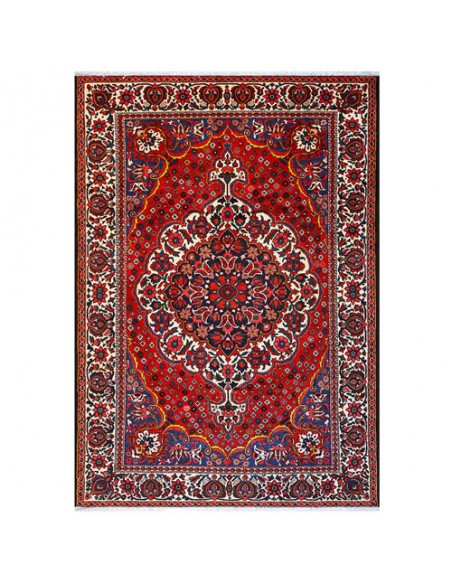 Bakhtiari Hand-woven Wool Red Carpet | Sale of Persian rug