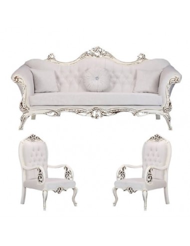 white wooden sofa set - white background