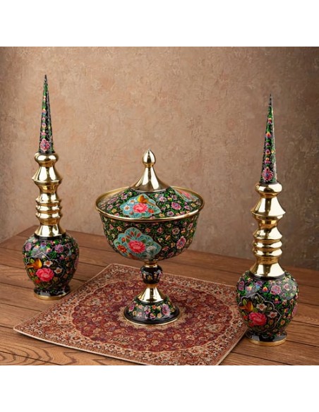 Hand Painted Modern Minakari Bowl & Vases 3 Pcs HC-956 afv