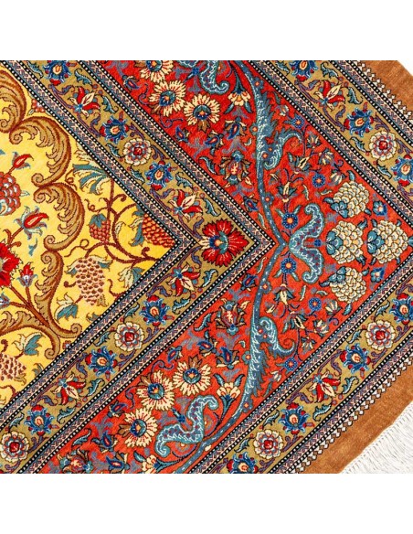 Qom Handmade All Silk Luxury Rug Rc-261 side view
