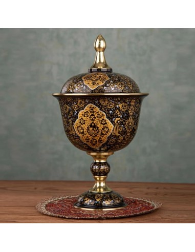 Hand Painted Brass Meenakari Candy Bowl HC-962 fv2