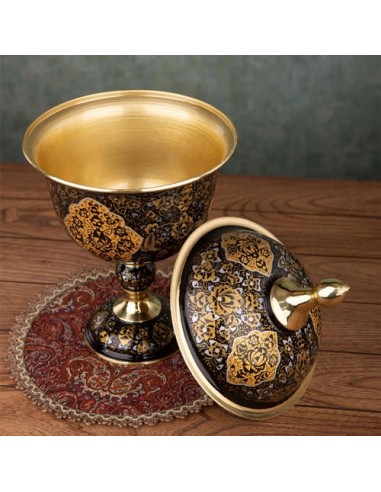 Hand Painted Brass Meenakari Candy Bowl HC-962 fv3