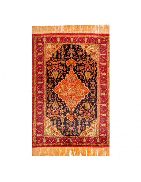 Khorasan Hand-woven Ornamental Reversible Silk Rug Rc-262