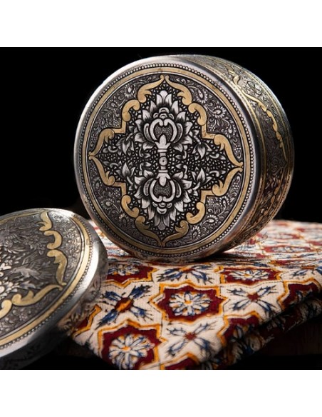 Hand Engraved Brass Coated Jewelry Box HC-967 id1