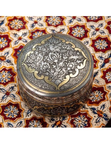 Hand Engraved Brass Coated Jewelry Box HC-967 fv1