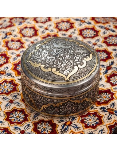 Hand Engraved Brass Coated Jewelry Box HC-967 fv2