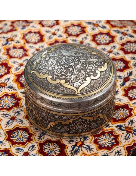 Hand Engraved Brass Coated Jewelry Box HC-967 fv2