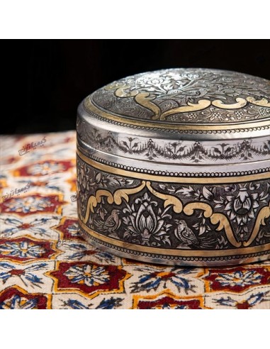 Hand Engraved Brass Coated Jewelry Box HC-967 zi