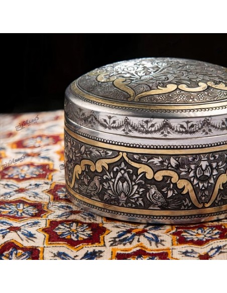 Hand Engraved Brass Coated Jewelry Box HC-967 zi