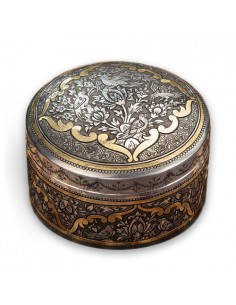 Hand Engraved Brass Coated Jewelry Box HC-967 fv