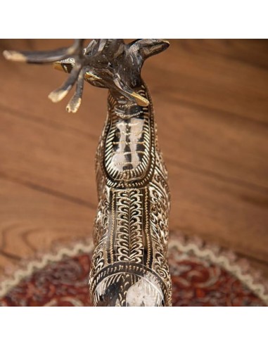 Hand Engraved Brass Deer Sculpture HC-969 ziuv