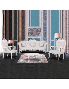 white wooden sofa set