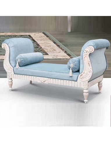 sky blue beechwood chaise lounge