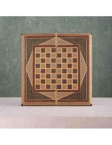 Handmade Wood Inlay Backgammon & Chessboard HC-977 fvid