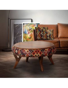 green-pouf-coffee-table-with-brown-legs 2