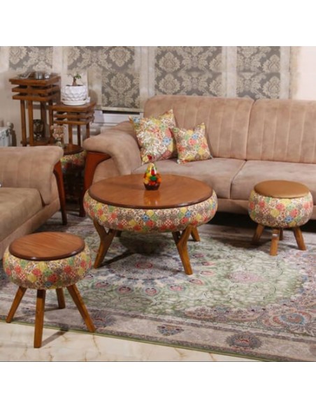colorful-pouf-coffee-tables-with-brown-legs
