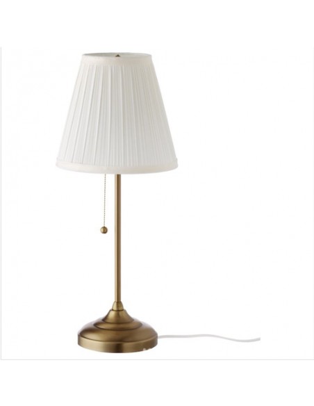 luxe brass table lamp white - background