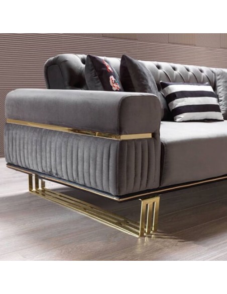 modern golden leg grey sofa