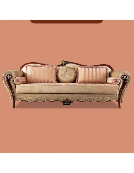 Biscotti carved wooden sofa