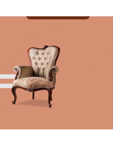 Biscotti carved wooden armchair