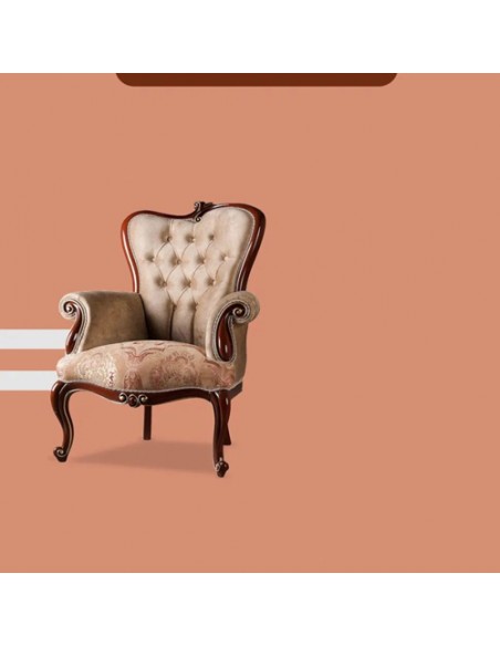 Biscotti carved wooden armchair