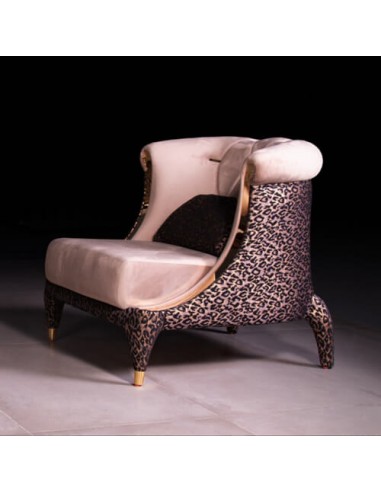 luxury golden leg brown armchair