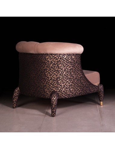luxury golden leg brown armchair - backward