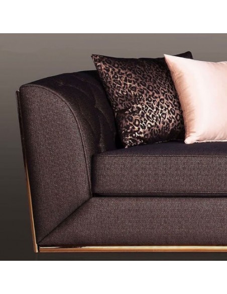 luxury golden leg brown sofa - right arm