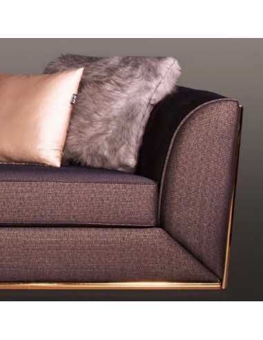 luxury golden leg brown sofa - left arm