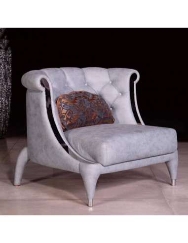 luxury golden leg grey armchair