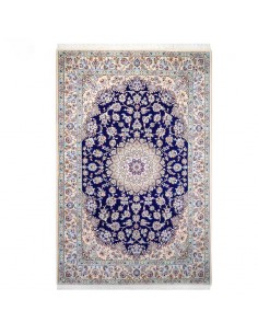 Nain Hand-woven Navy Blue Silk Rug Rc-268 full view