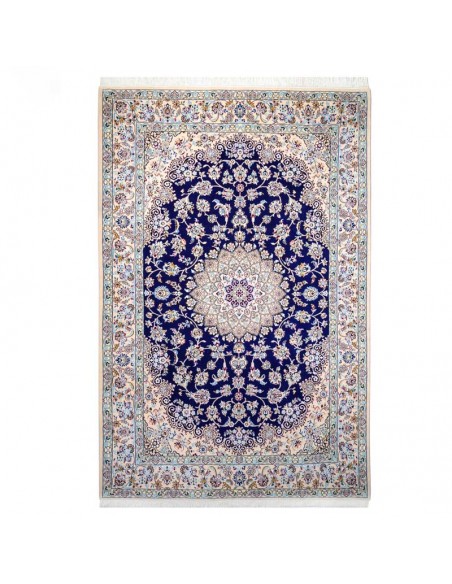 Nain Hand-woven Navy Blue Silk Rug Rc-268 full view