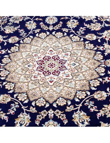 Nain Hand-woven Navy Blue Silk Rug Rc-268 pattern
