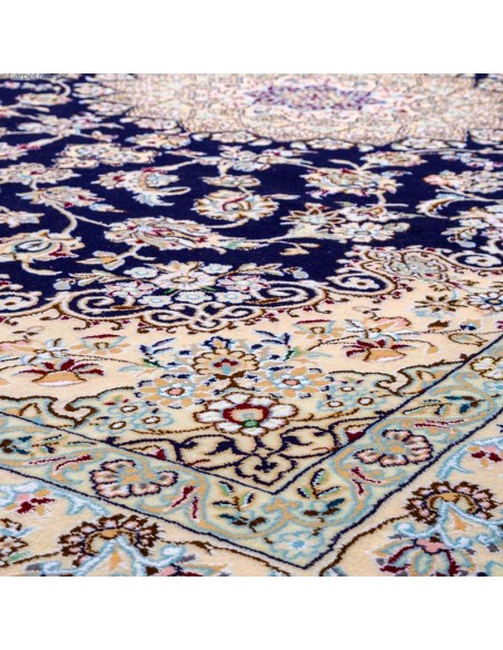 Nain Hand-woven Navy Blue Silk Rug Rc-268 zoom